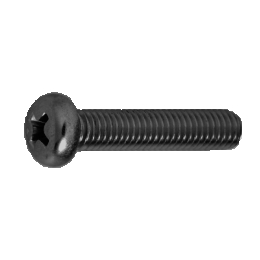 鉄 (+)ナベ小ねじ(全ねじ) M3x12 BC(黒) 【2500個入】