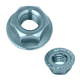 鉄 フランジナット(セレ付) M8(12x17) 三価クロメート 【100個入】