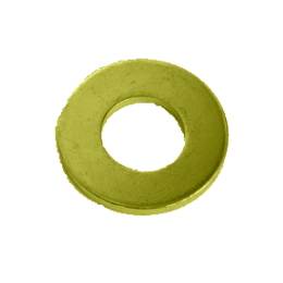 黄銅 平ワッシャー(JIS小) M6x11.5x0.8 生地 【1000個入】