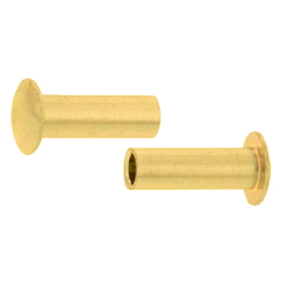 黄銅 薄丸中空リベット 3x15 生地 【2000個入】