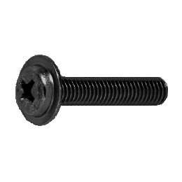 鉄 (+)ナベ座付小ねじ 三価黒クロメート 画像1